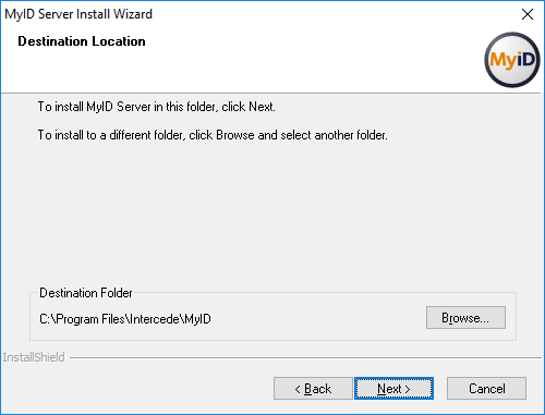 Installation select install folder screen